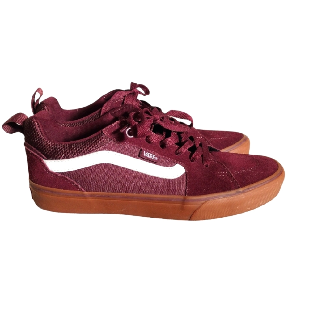 Vans Custom Port Royal Burgundy Suede Gum Sole Old Skool Women's Sz 11/M 9.5